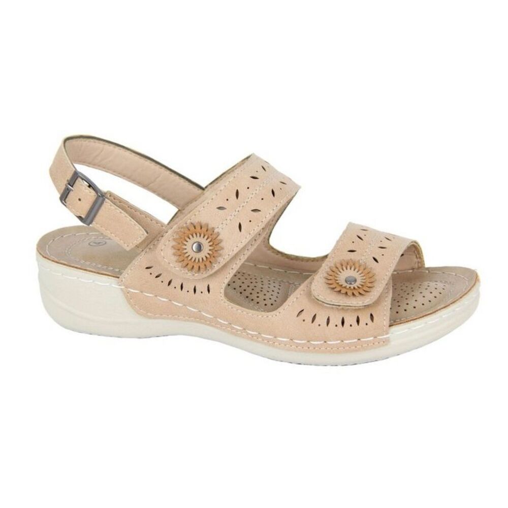 Boulevard Womens/Ladies Interlaced Sling Back Sandals / Beige